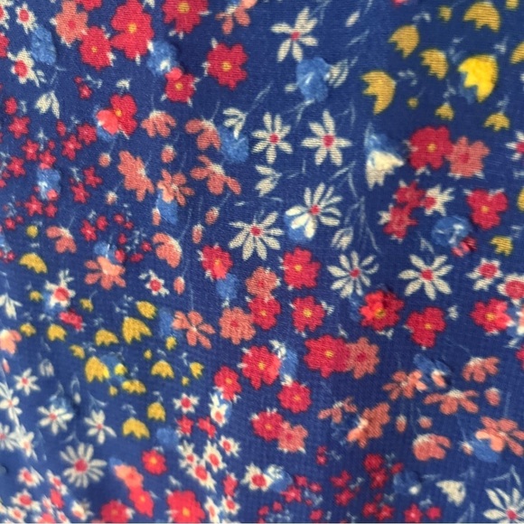 The Night Is Young Floral Dress-Cobalt Blue-Ruffled-EUC-Size Small - Picture 5 of 11